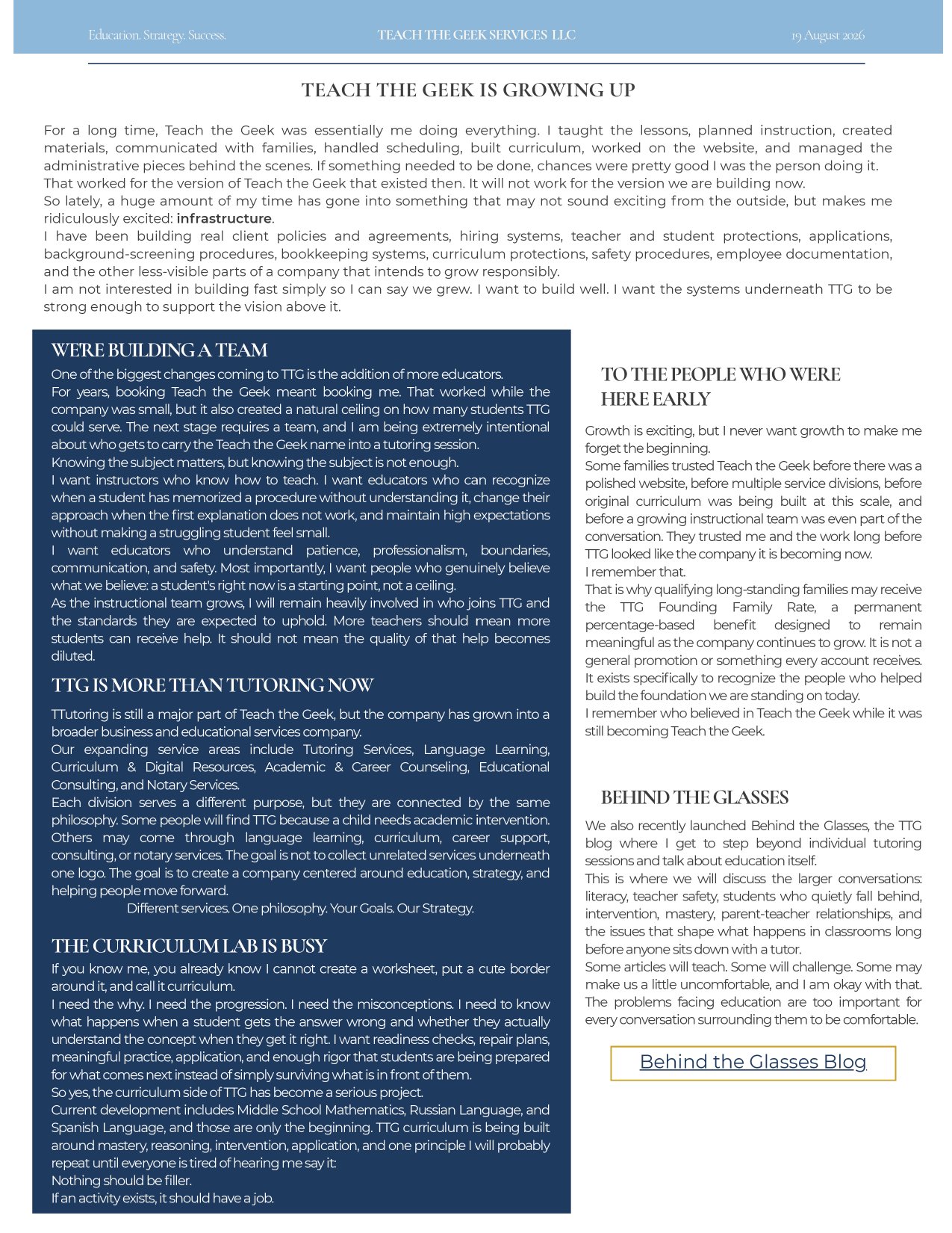 We're Growing, Geeks! — Issue No. 1, page 2